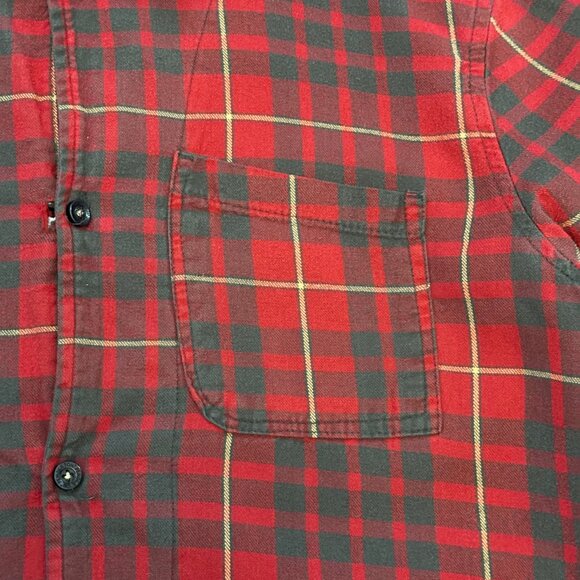 Vintage Pendleton Men's Faded Red/Black Plaid Flannel Button-Up Shirt - Medium - Picture 3 of 8